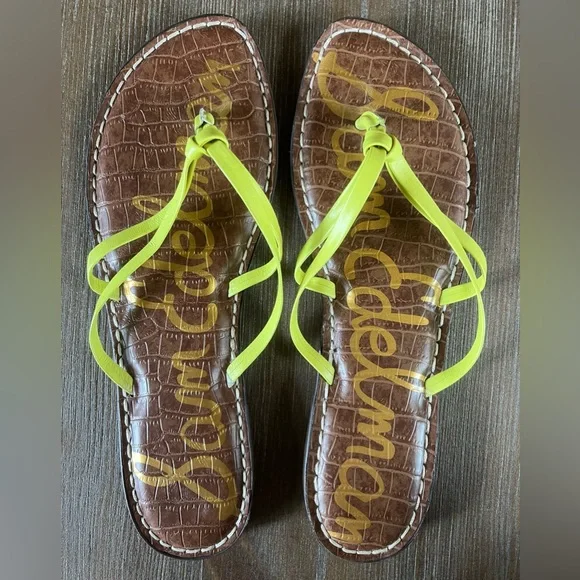 Sam Edelman Flip Flops Lime Green - Picture 6 of 10